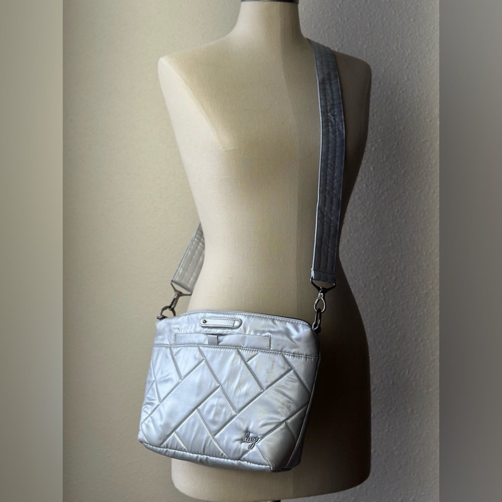 LUG Chic Silver Quilted Shoulder Bag